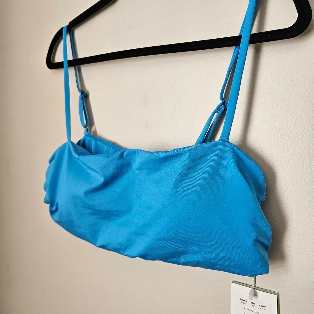 Andie Swim Top The Newport Azul Blue Bikini Neutral Solid - Picture 3 of 12